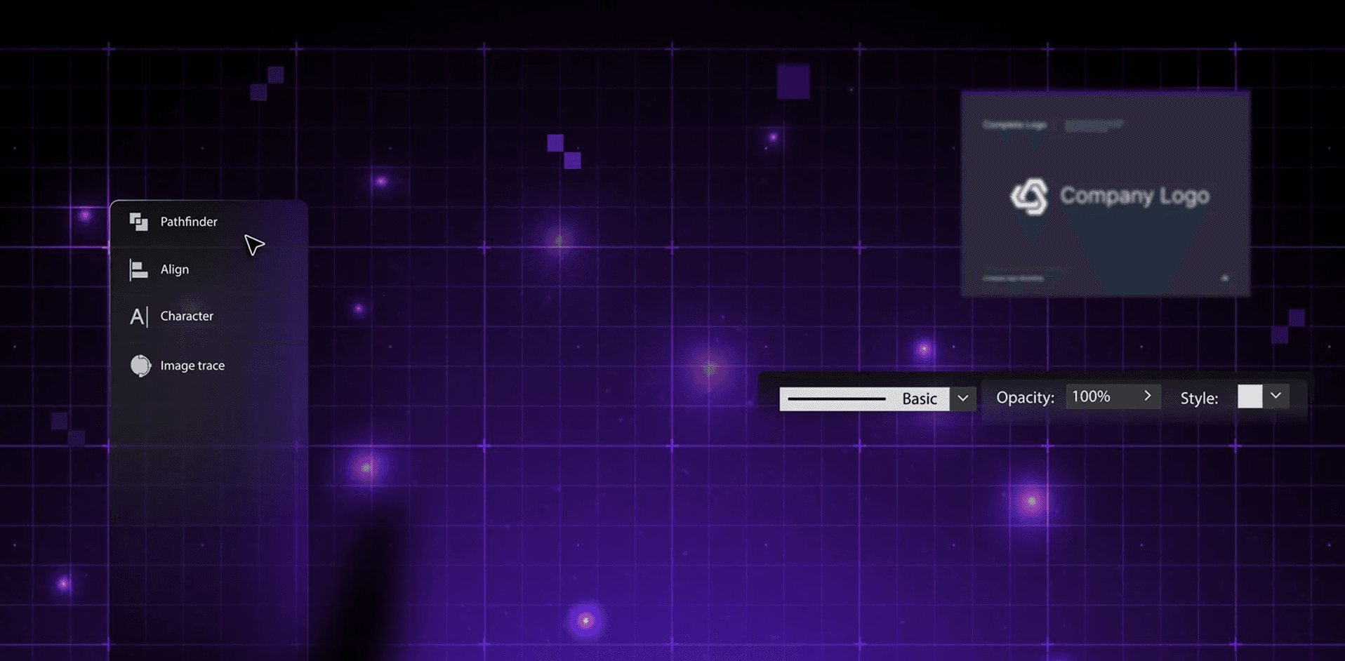 Hero background image with abstract shapes and gradients